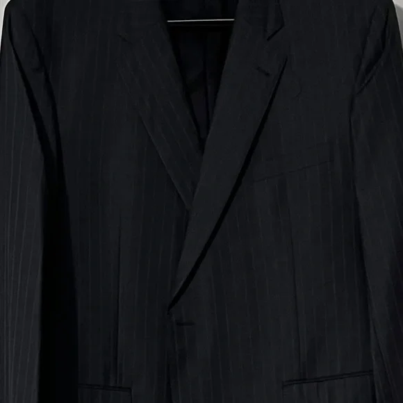 JOS A. BANK MEN’S SLATE & GRAY STRIPED WOOL SIGNATURE GOLD COAT/48 LNG/PRE-OWNED